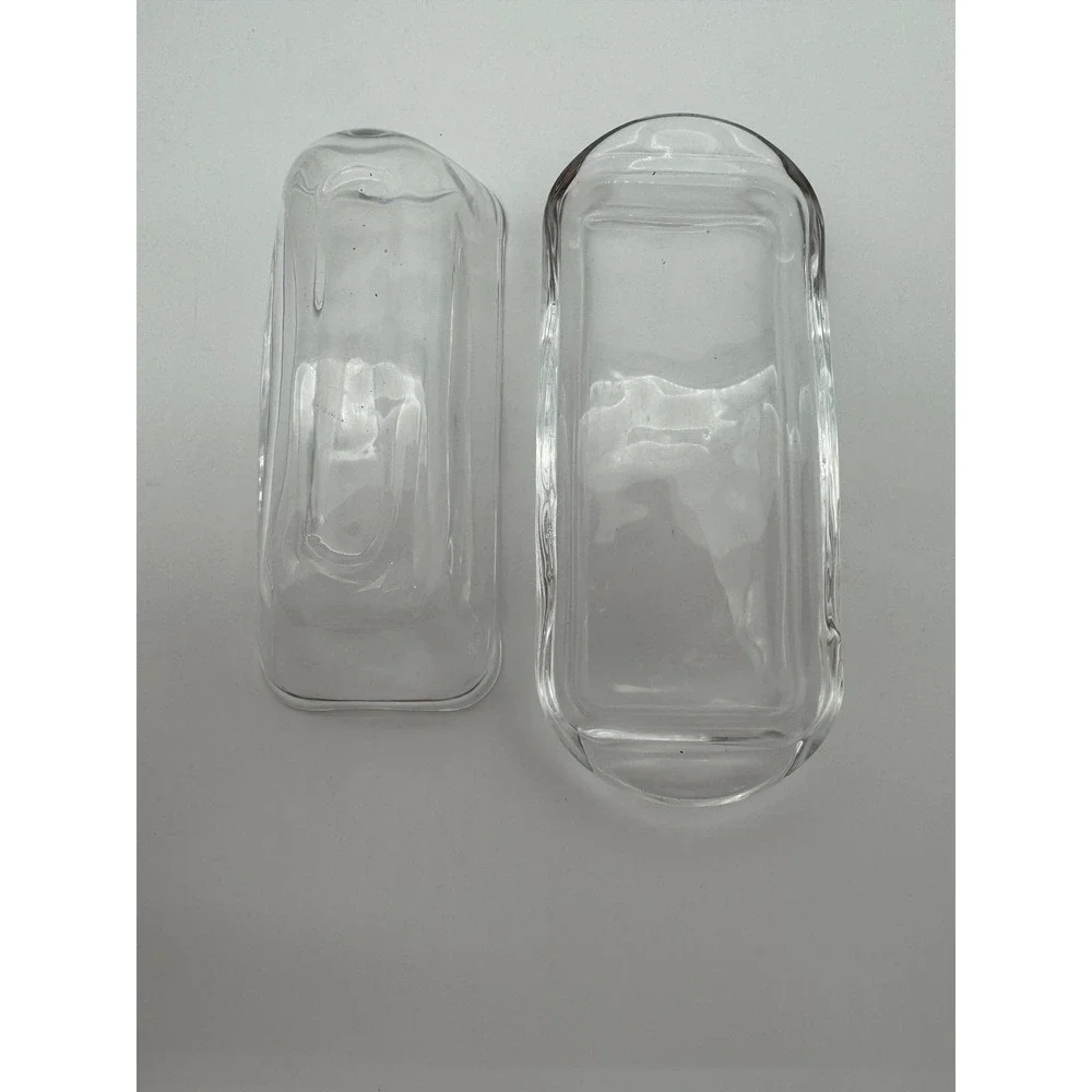 Clear Glass Butter Dish Covered Butter Keeper Rectangular Serving Dish Unbranded
